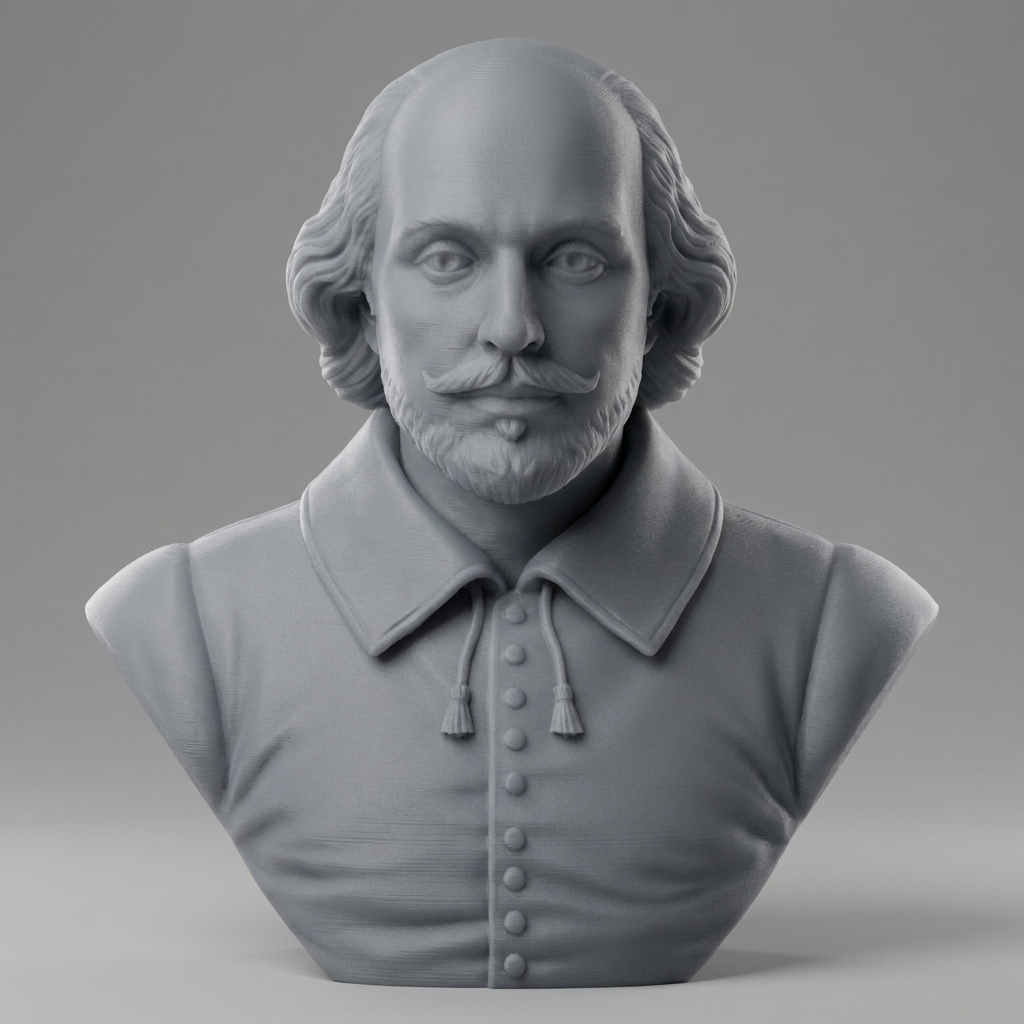 William Shakespeare 3D Printable Bust 3D Model