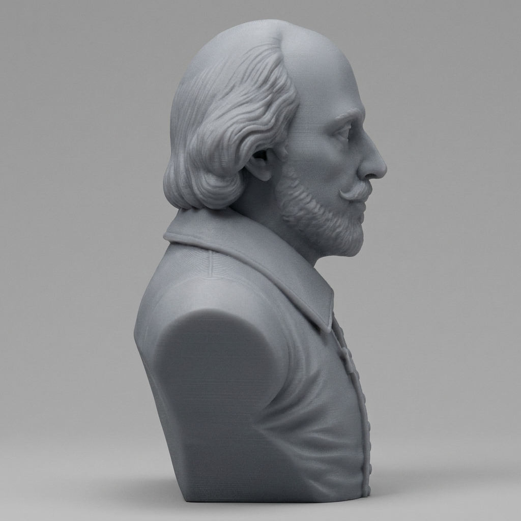 William Shakespeare 3D Printable Bust 3D Model