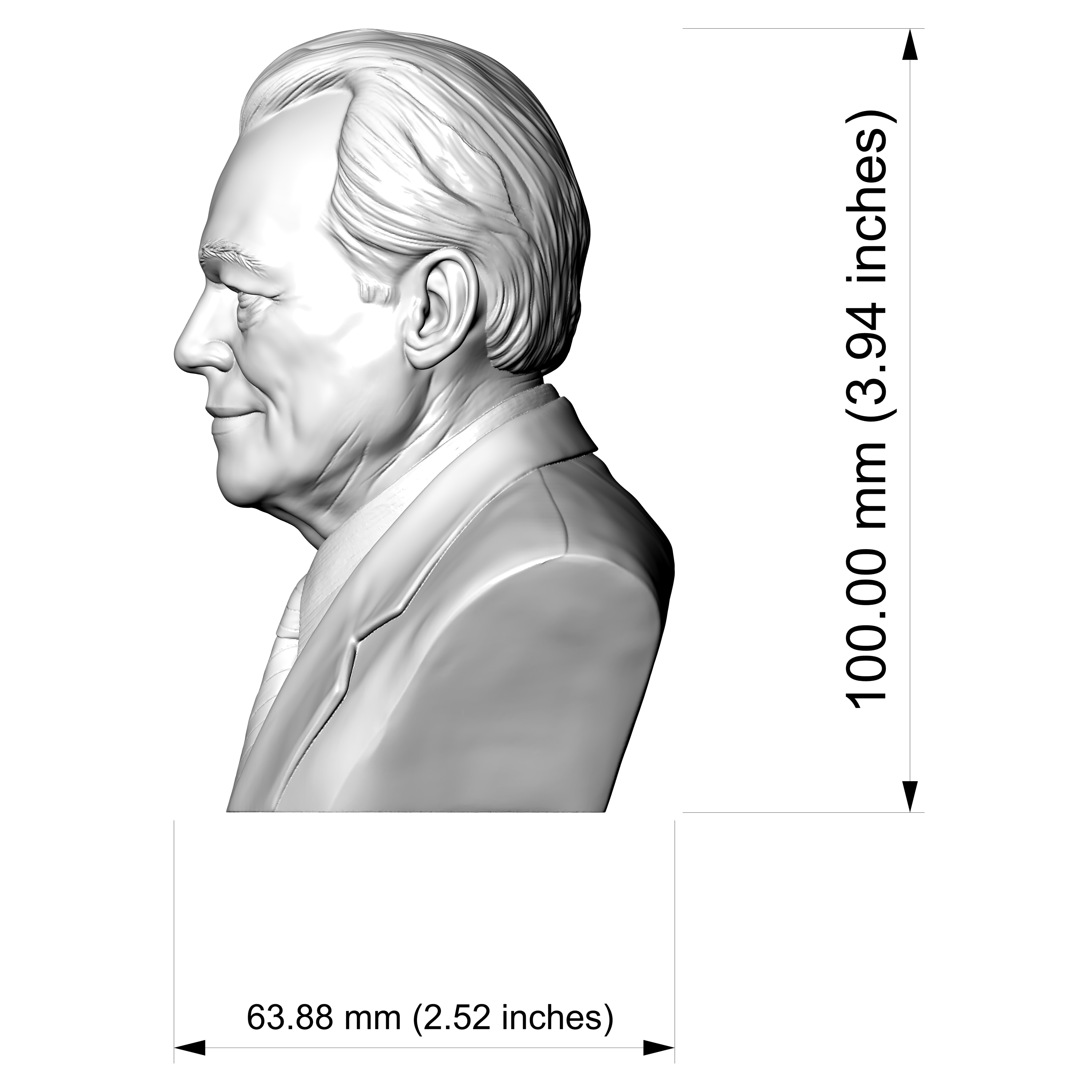 Willy Brandt 3D Printable Bust 3D Model