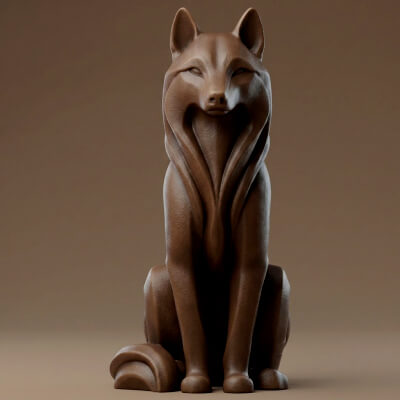 Wolf Figurine 3D Print Model