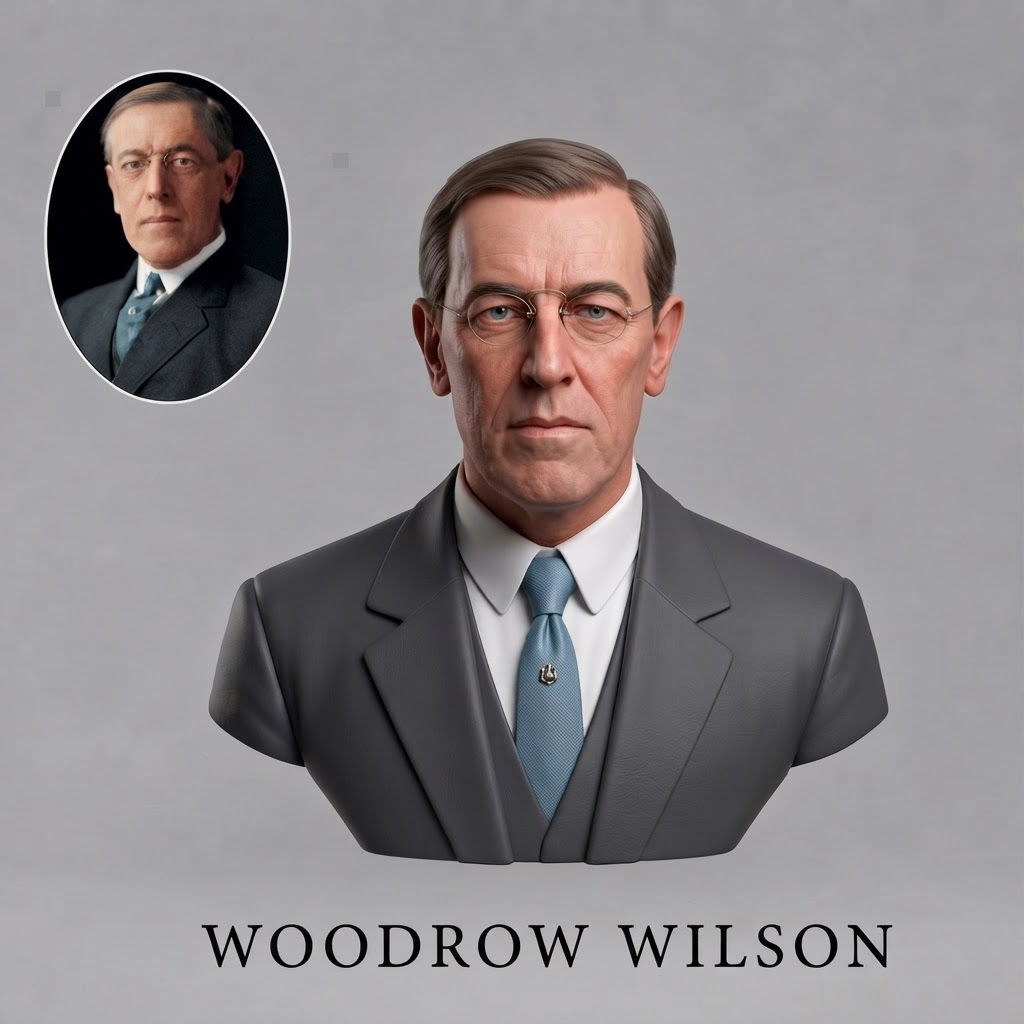 Woodrow Wilson 3D Printable Bust 3D Model