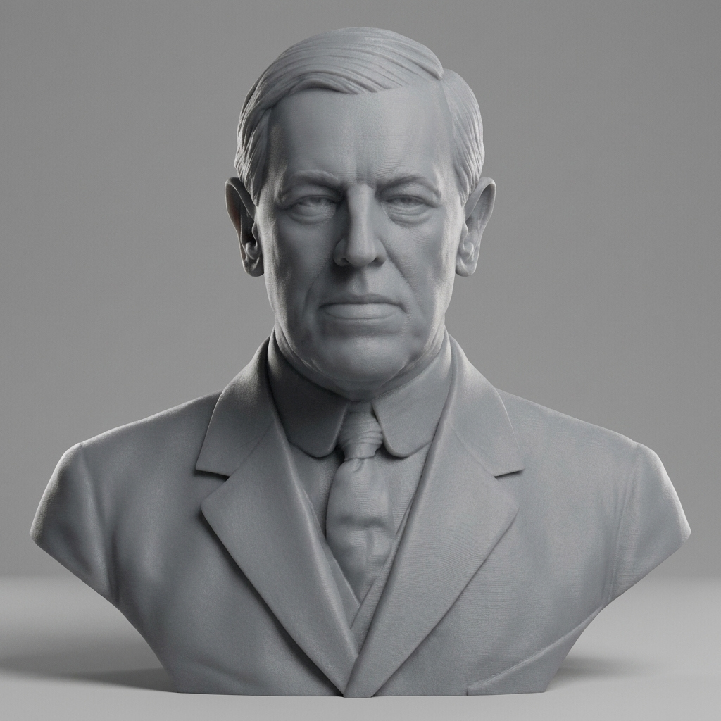 Woodrow Wilson 3D Printable Bust 3D Model