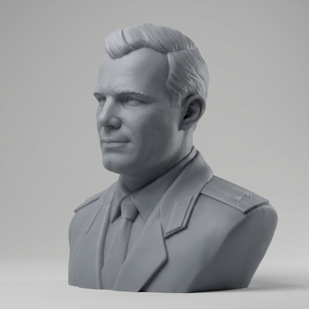 Yuri Gagarin Cosmonaut Bust 3D Model