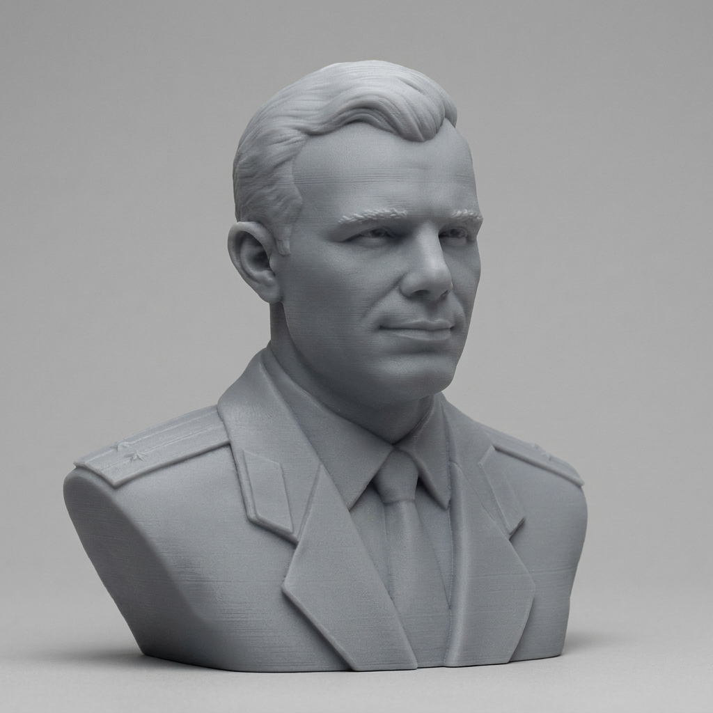 Yuri Gagarin Cosmonaut Bust 3D Model
