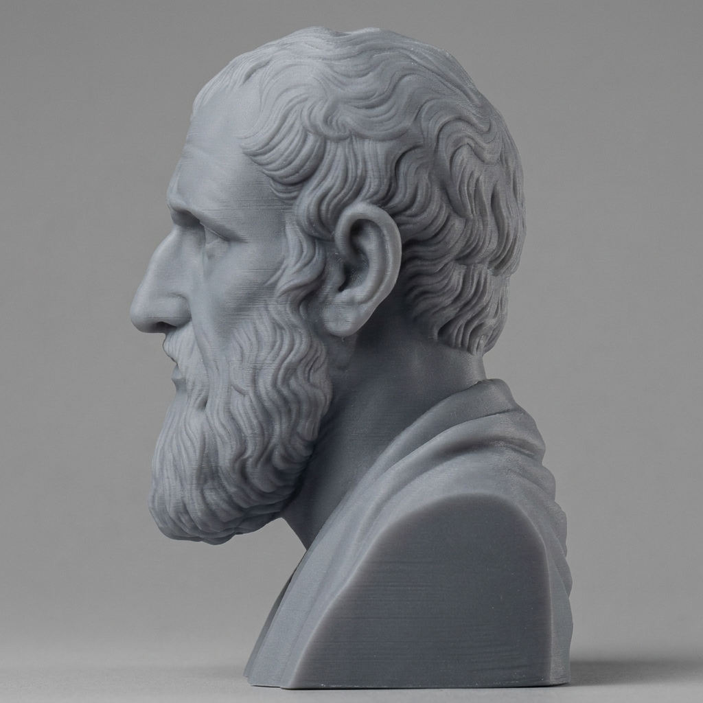 Zeno of Citium Stoic Philosopher Bust 3D Model