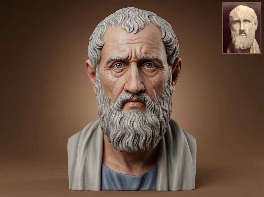Zeno of Citium Stoic Philosopher Bust 3D Model