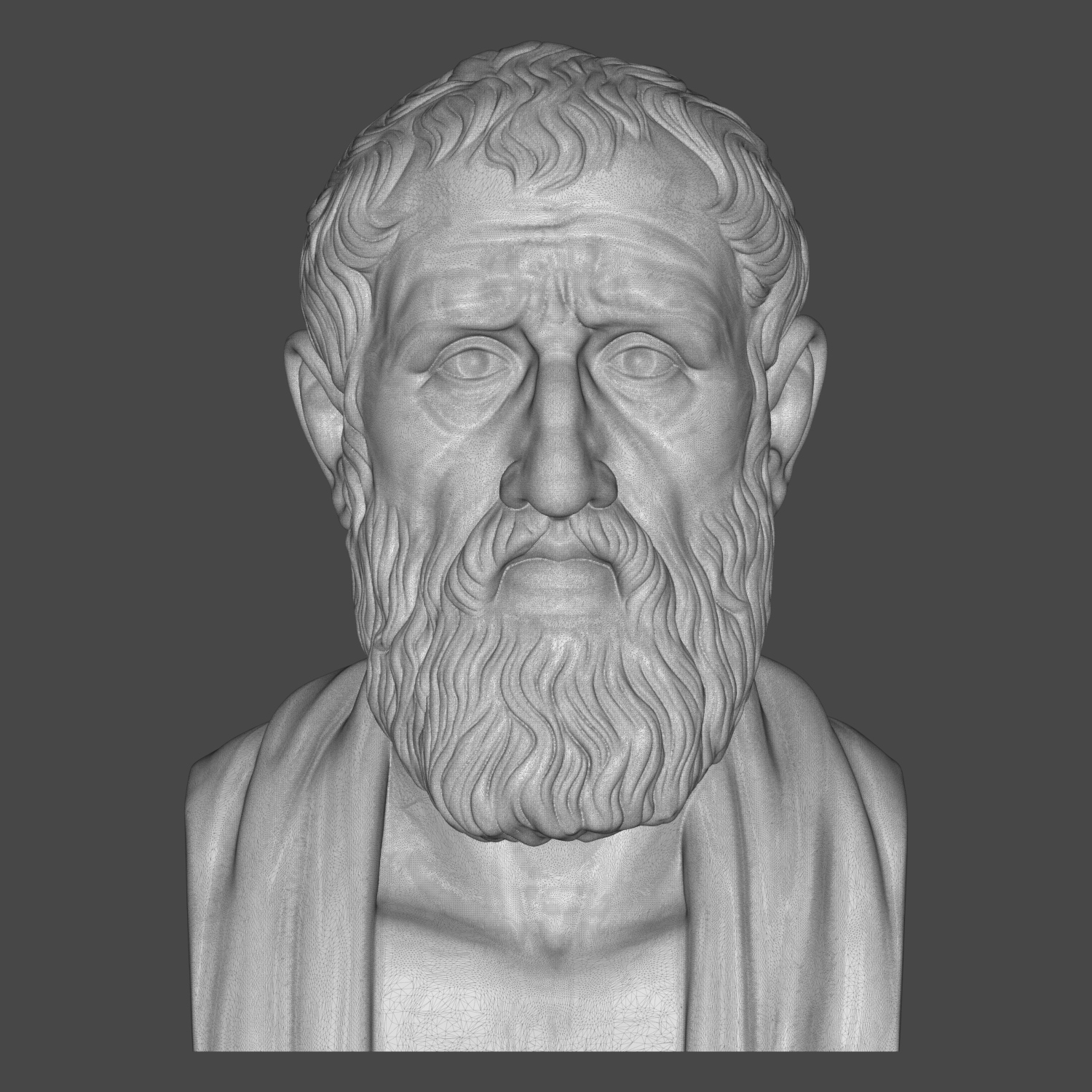 Zeno of Citium Stoic Philosopher Bust 3D Model