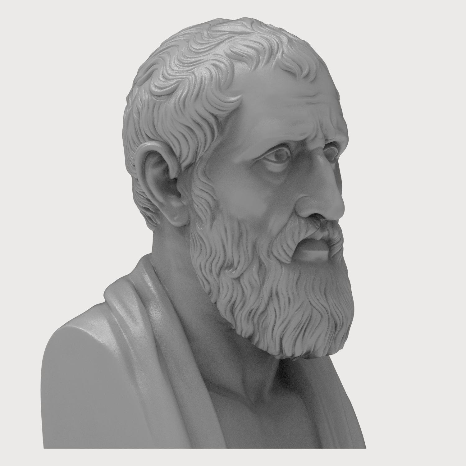 Zeno of Citium Stoic Philosopher Bust 3D Model