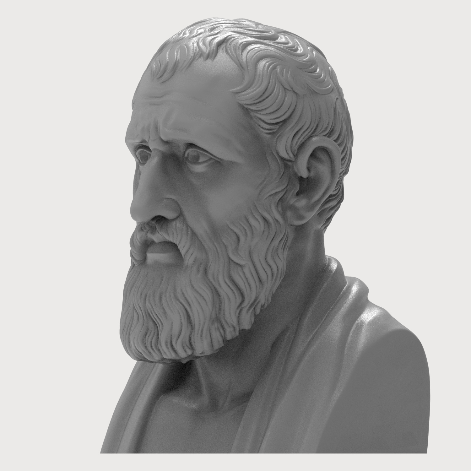 Zeno of Citium Stoic Philosopher Bust 3D Model