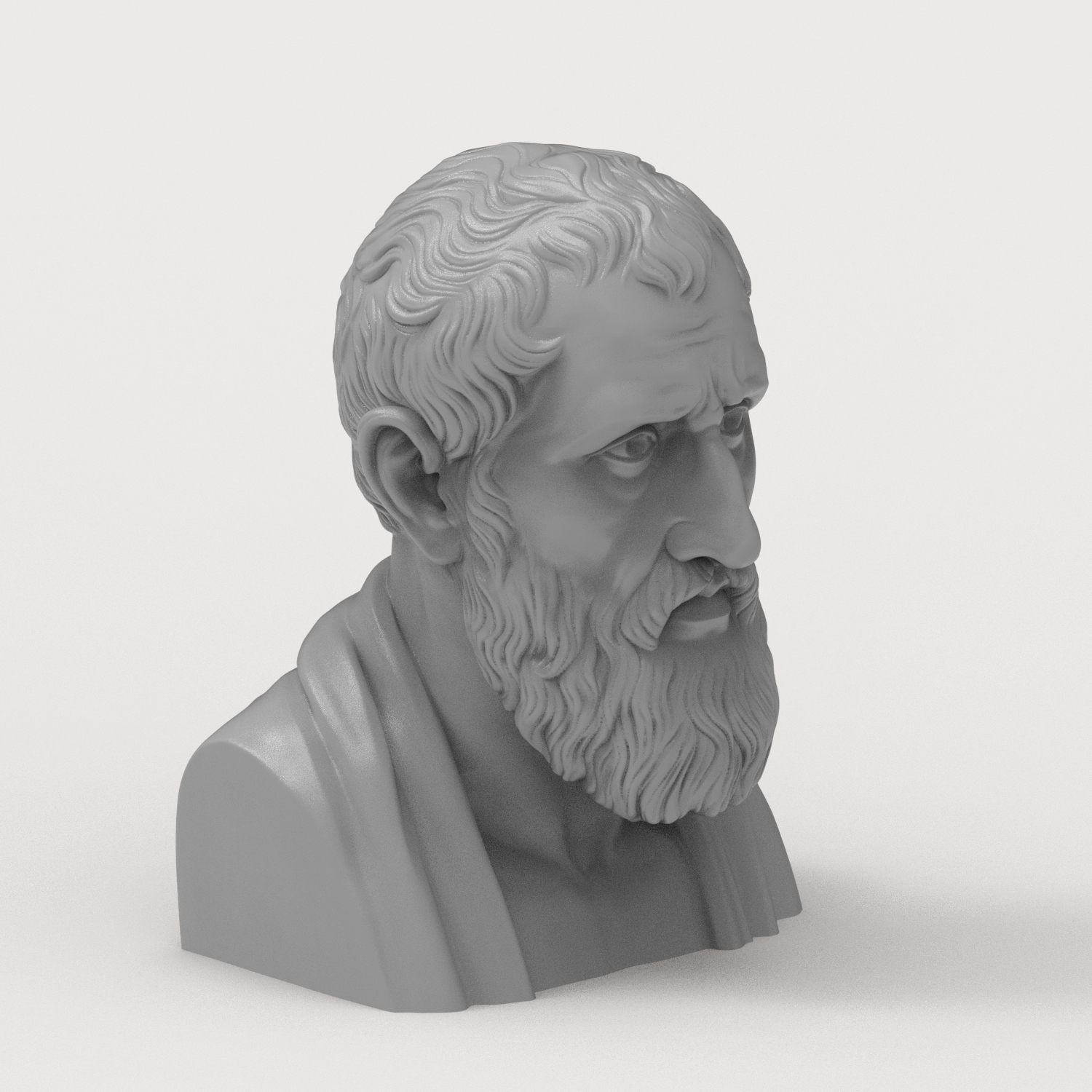 Zeno of Citium Stoic Philosopher Bust 3D Model