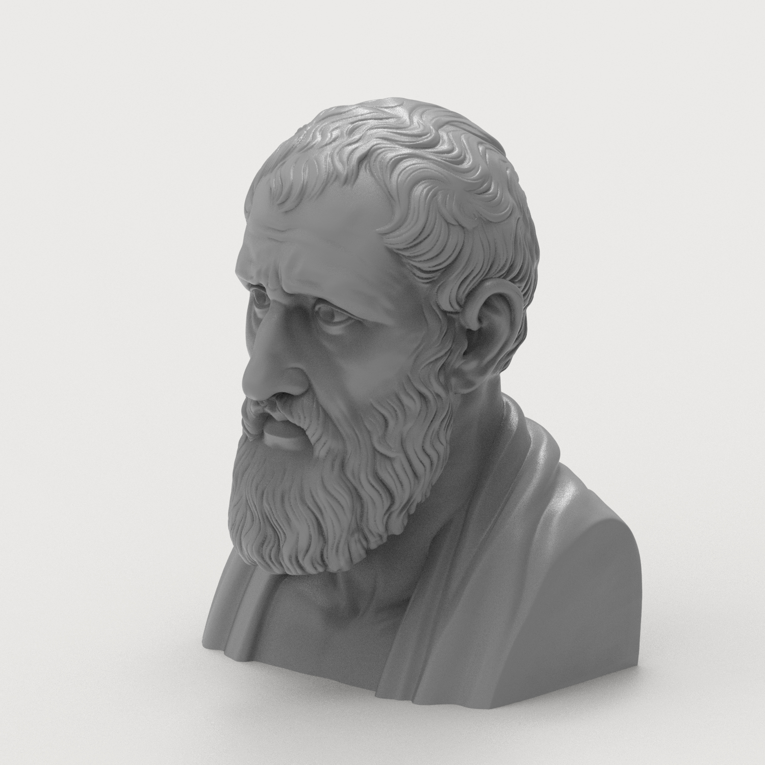 Zeno of Citium Stoic Philosopher Bust 3D Model