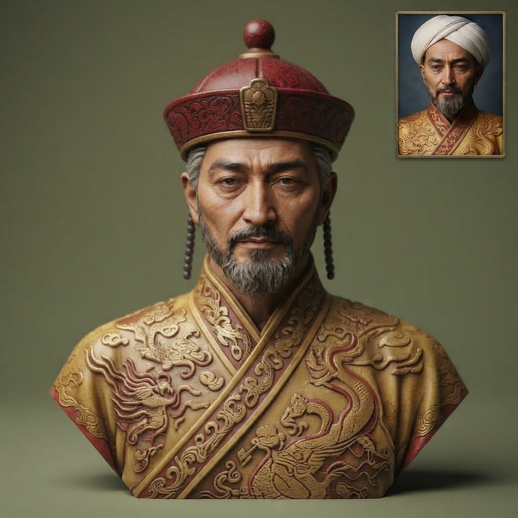 Zhuangzi Taoist 3D Printable Bust Model 3D Model