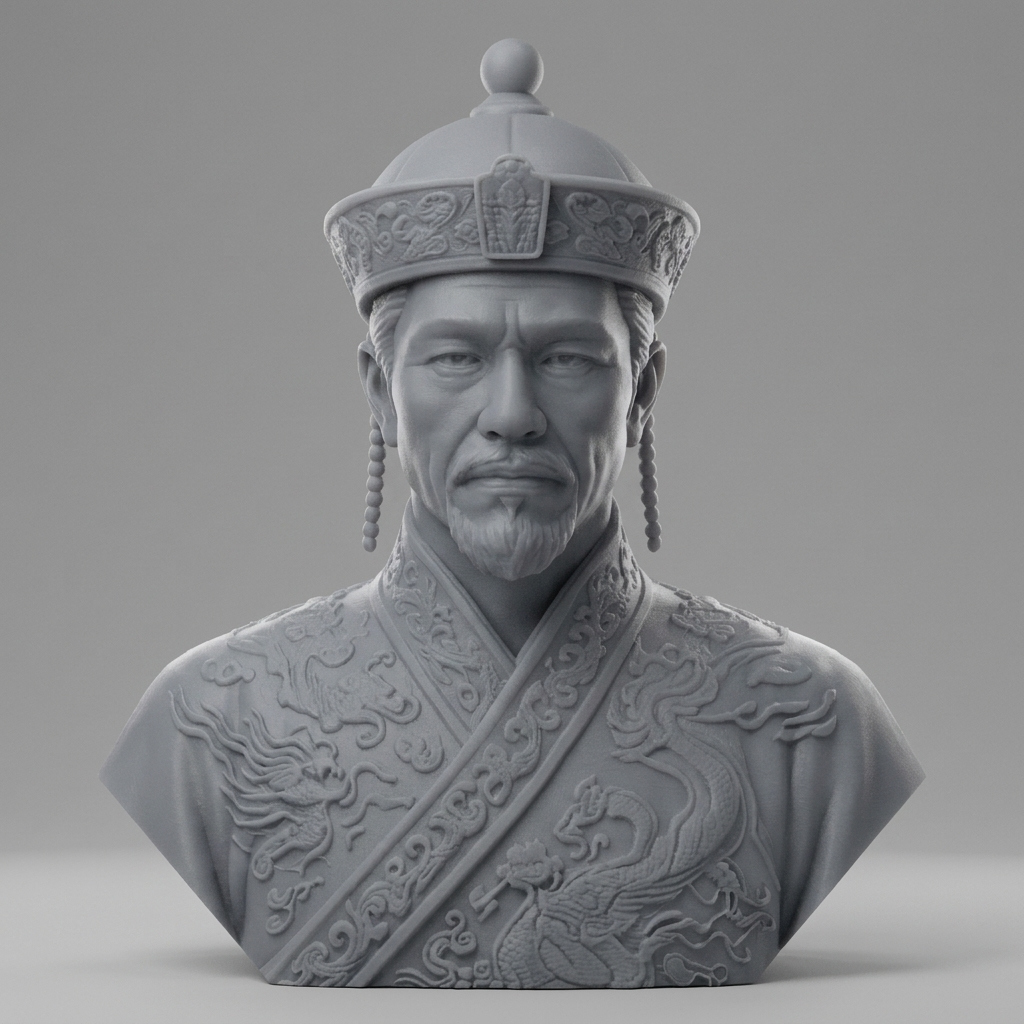 Zhuangzi Taoist 3D Printable Bust Model 3D Model