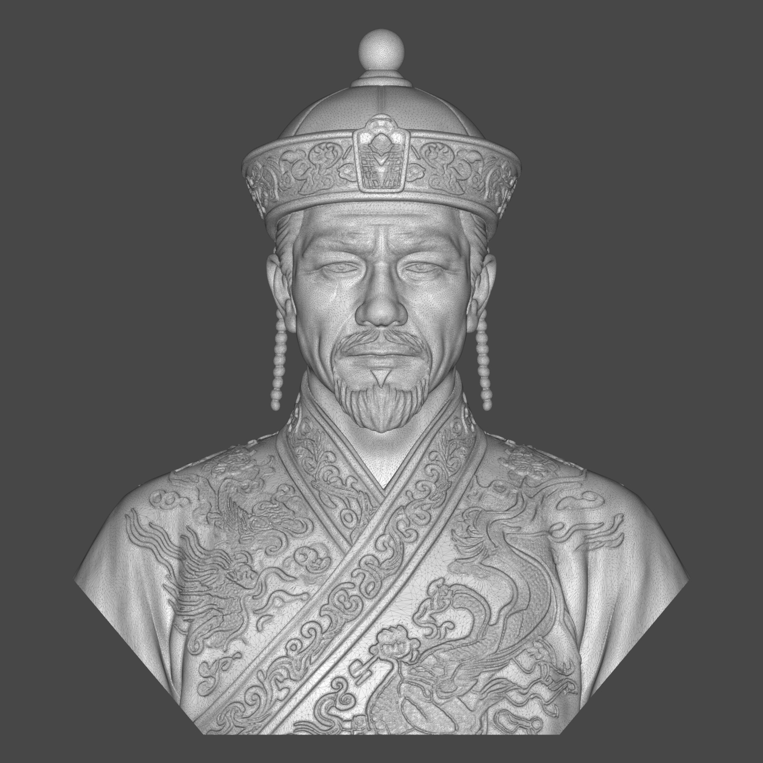 Zhuangzi Taoist 3D Printable Bust Model 3D Model