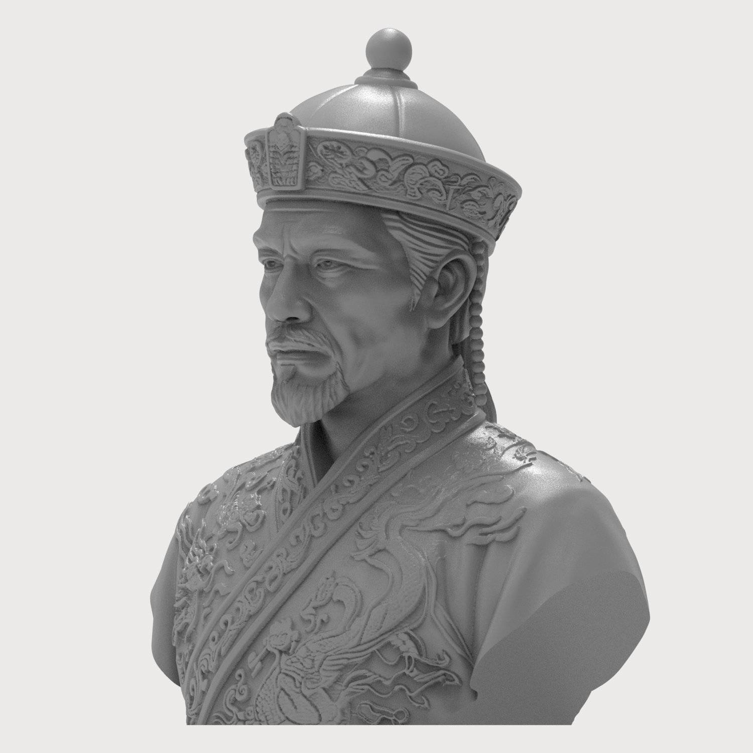 Zhuangzi Taoist 3D Printable Bust Model 3D Model