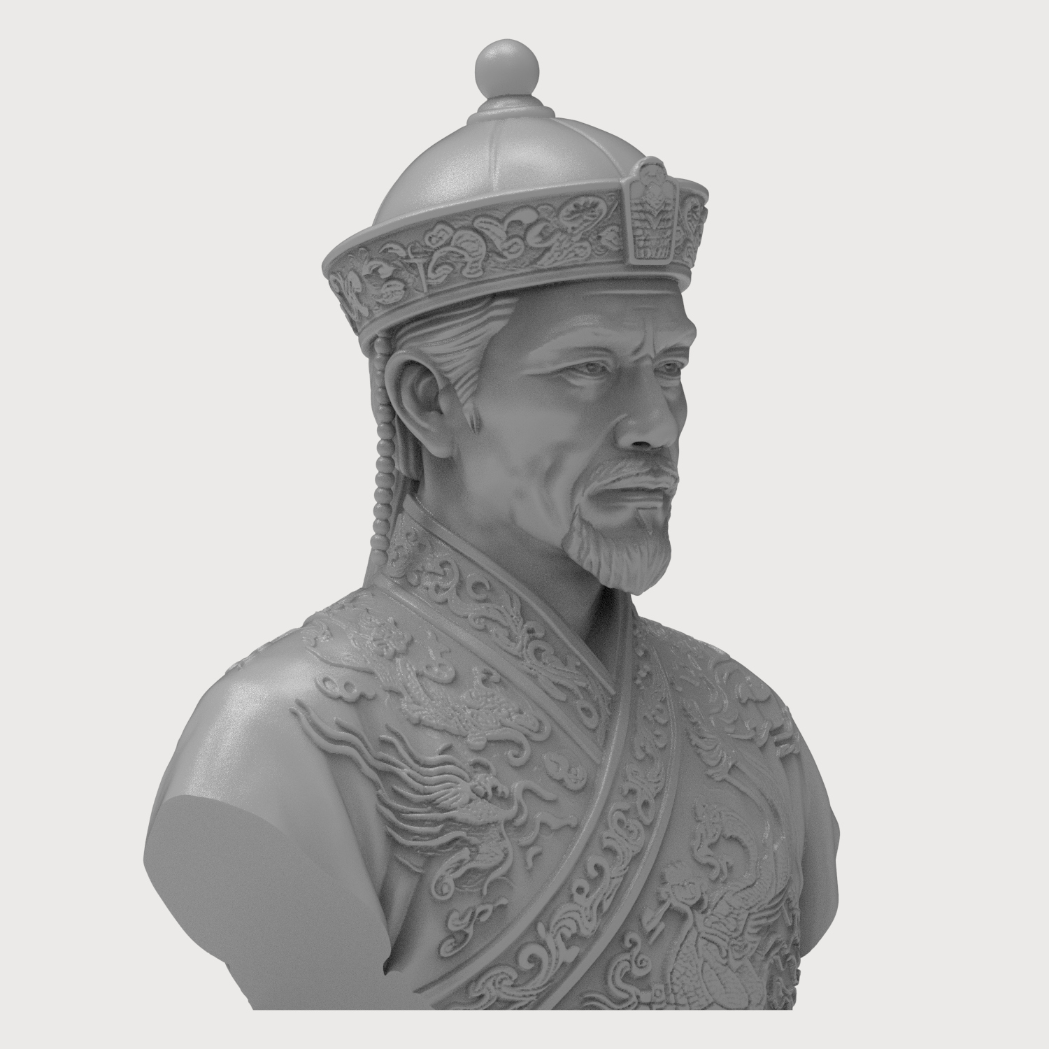 Zhuangzi Taoist 3D Printable Bust Model 3D Model
