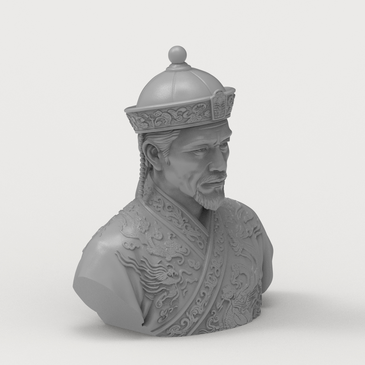 Zhuangzi Taoist 3D Printable Bust Model 3D Model
