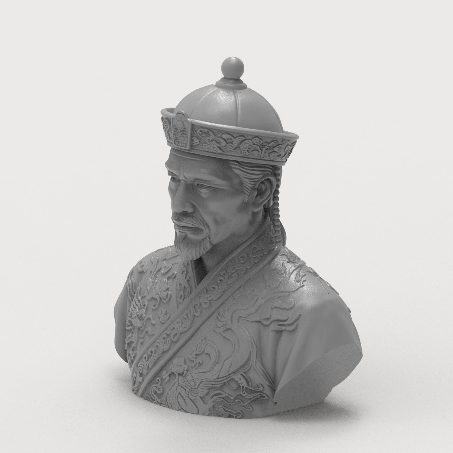 Zhuangzi Taoist 3D Printable Bust Model 3D Model