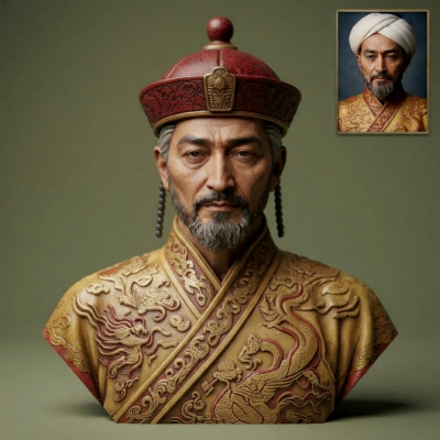 Zhuangzi Taoist 3D Printable Bust Model