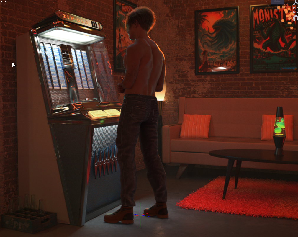 Retro Hangout 3D Render, Digital Artwork by 3DPixelPantry