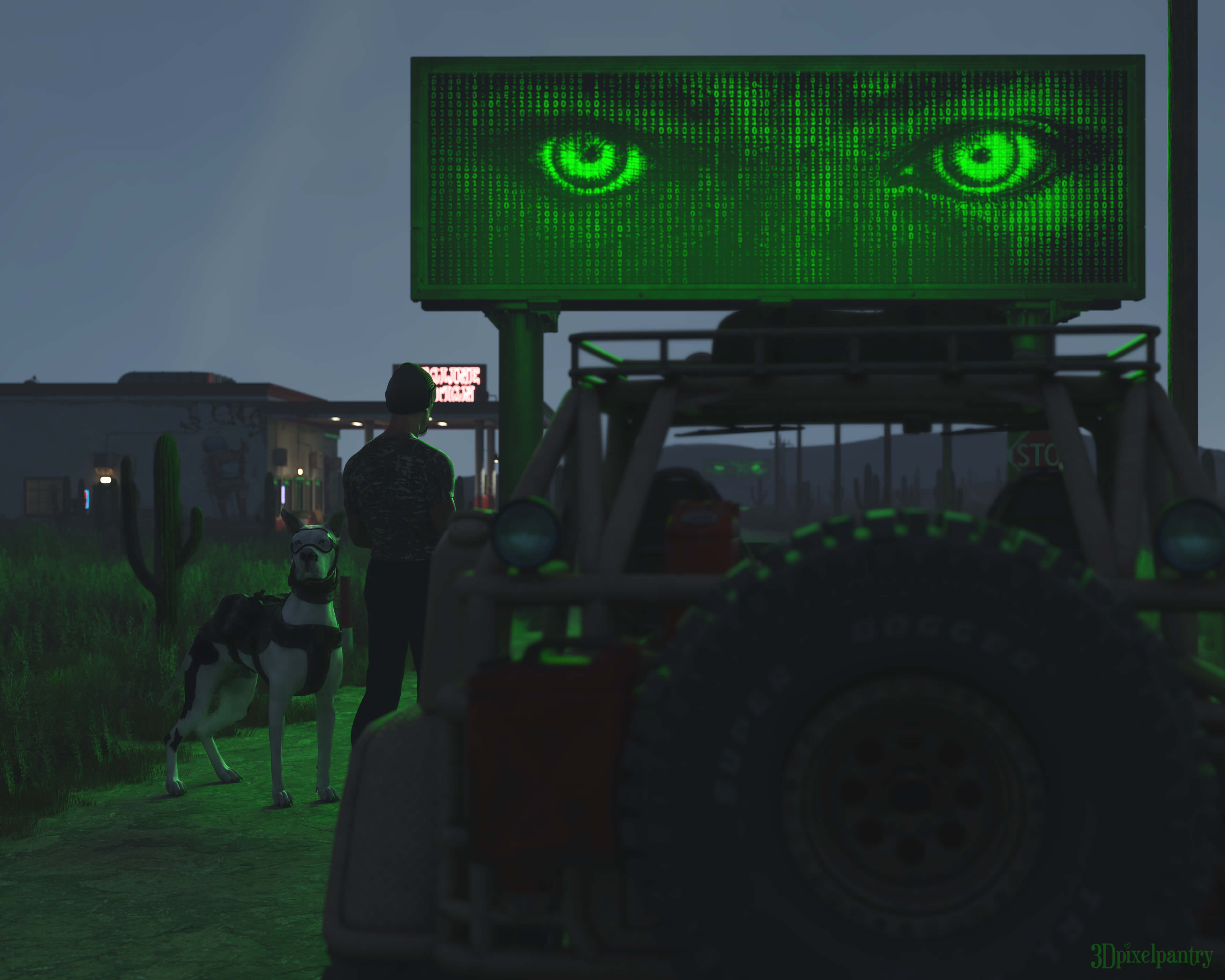 Watching Billboard Scenes Promo 3D Render, Digital Artwork by 3DPixelPantry