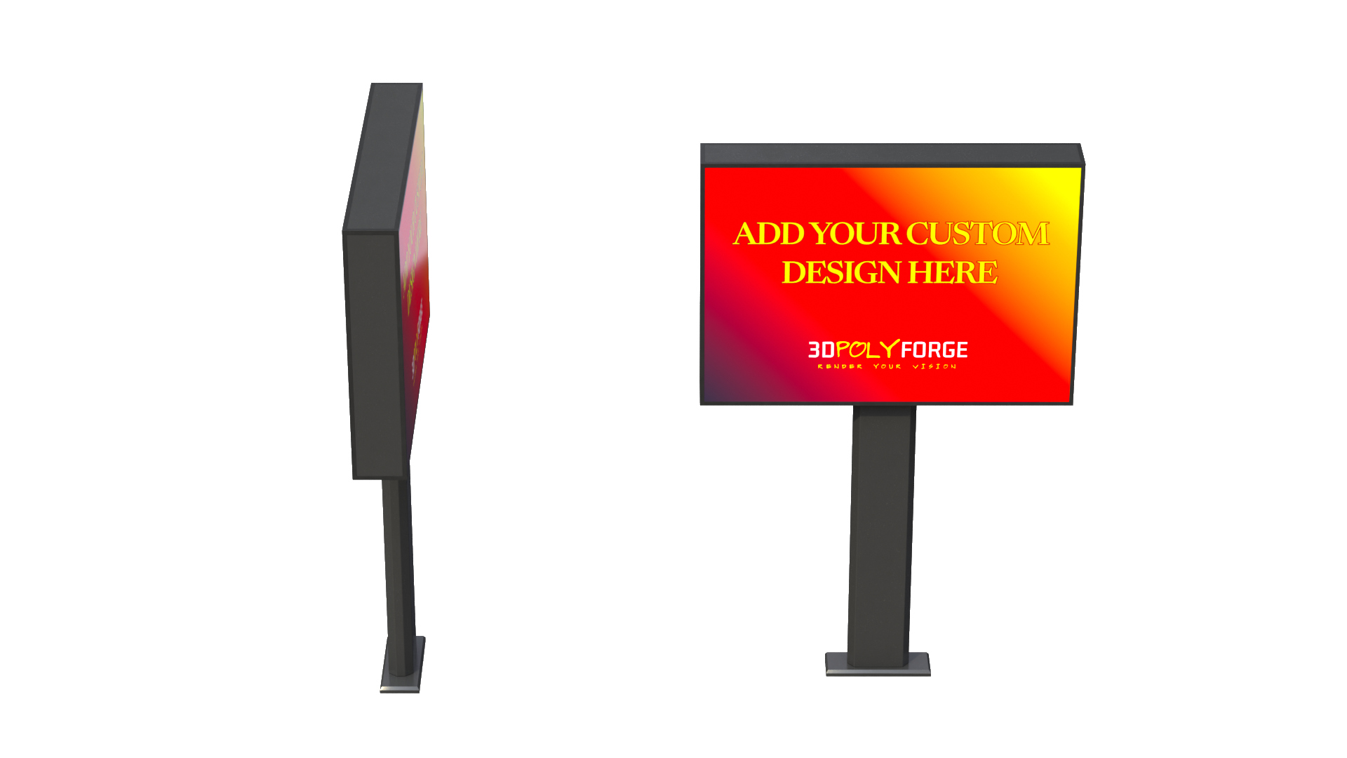 Advertising Light Box - Horizontal Panel 3D Model