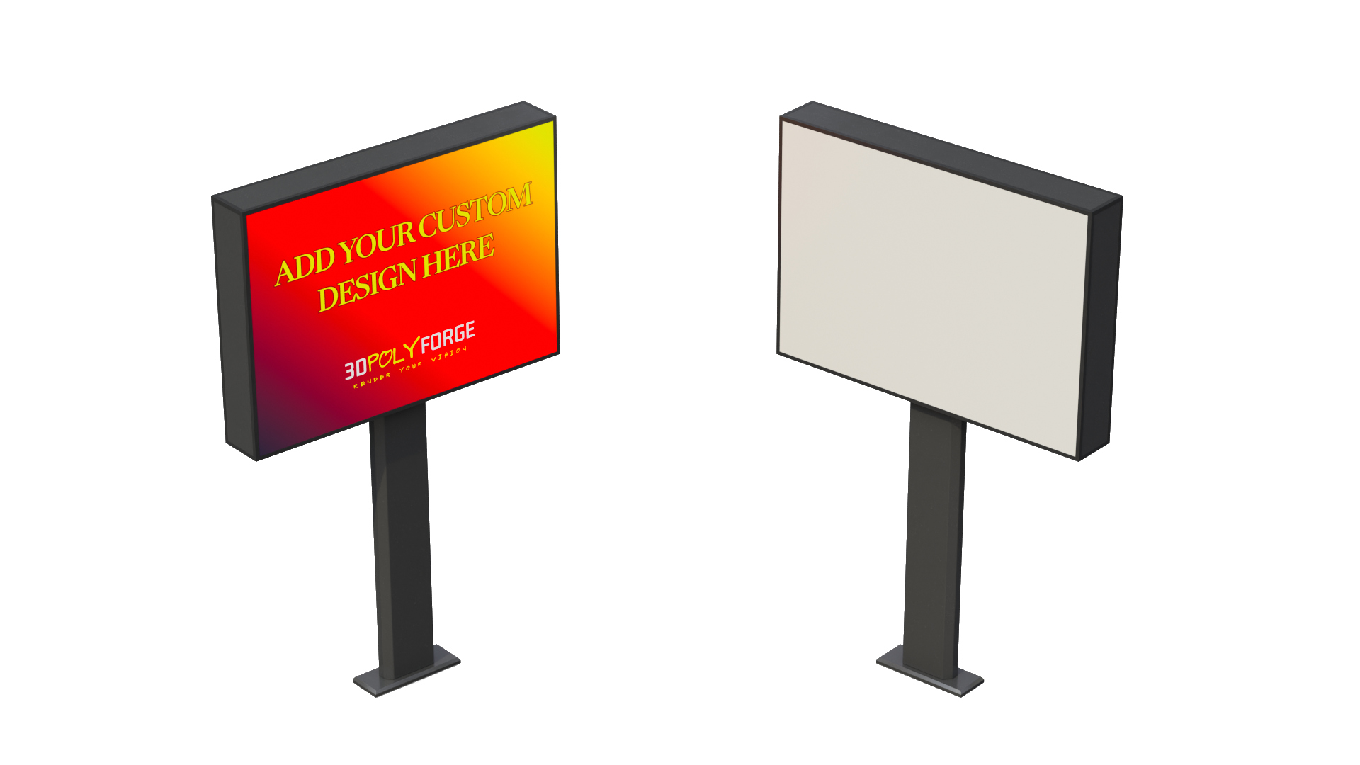 Advertising Light Box - Horizontal Panel 3D Model