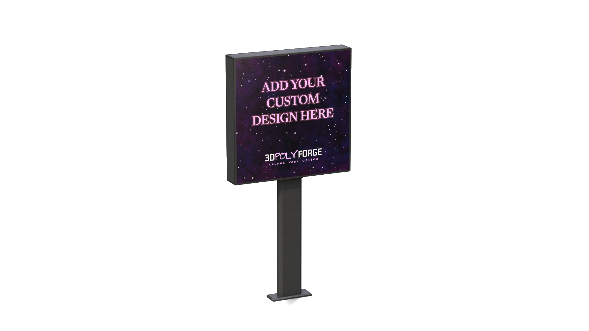 Advertising Light Box - Square Panel 3D Model