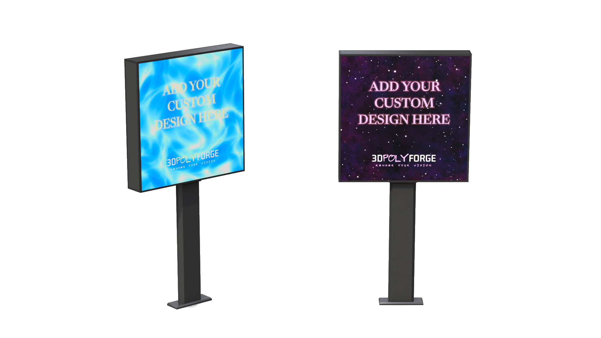 Advertising Light Box - Square Panel 3D Model