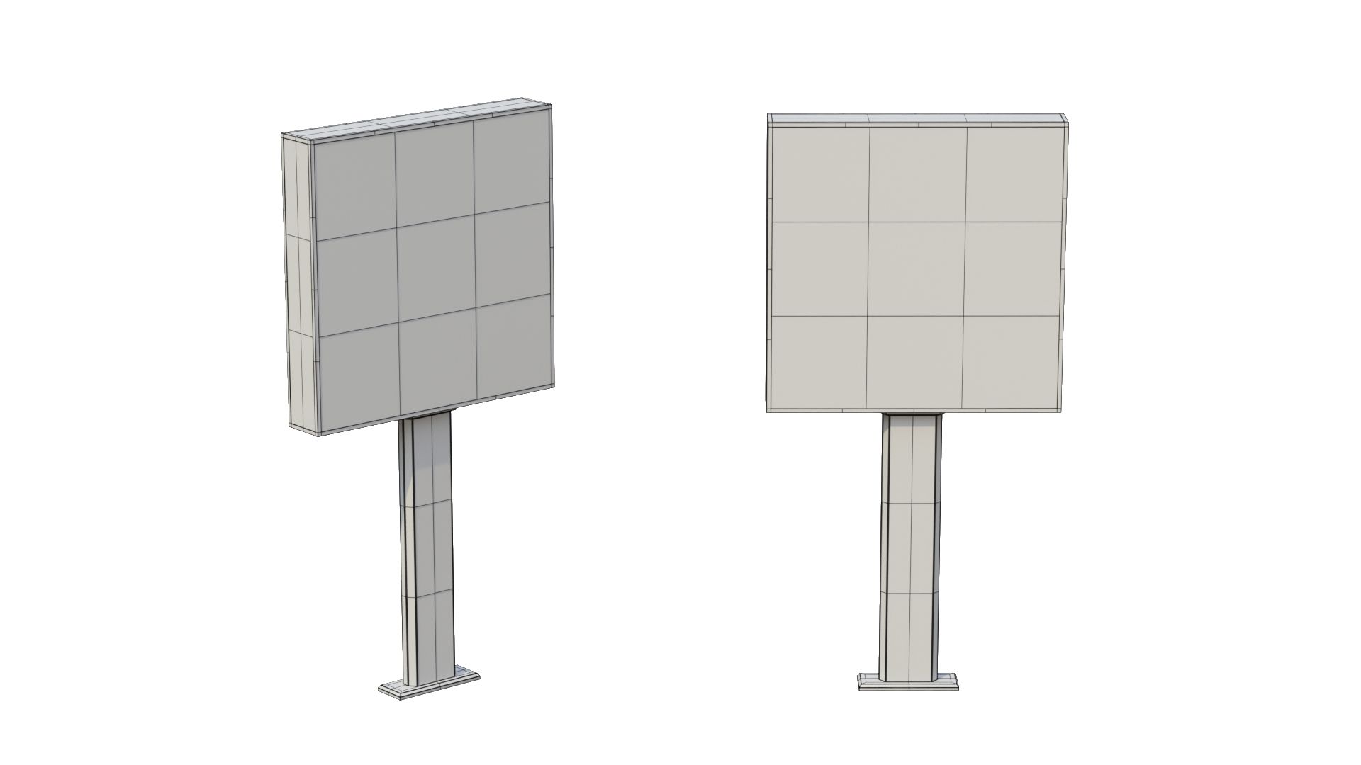 Advertising Light Box - Square Panel 3D Model
