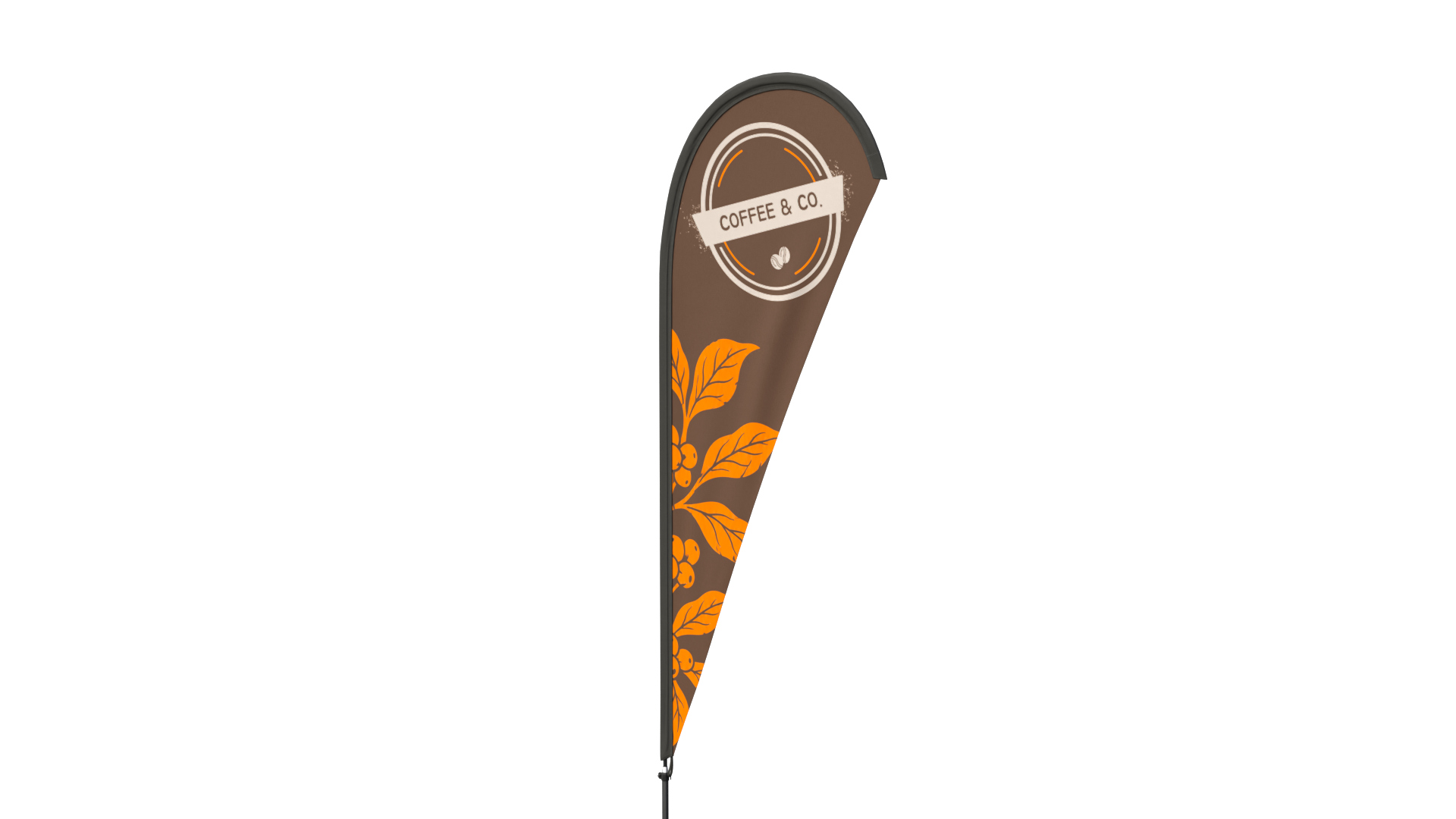 Feather Flag - Cafe Custom Banner 3D Model