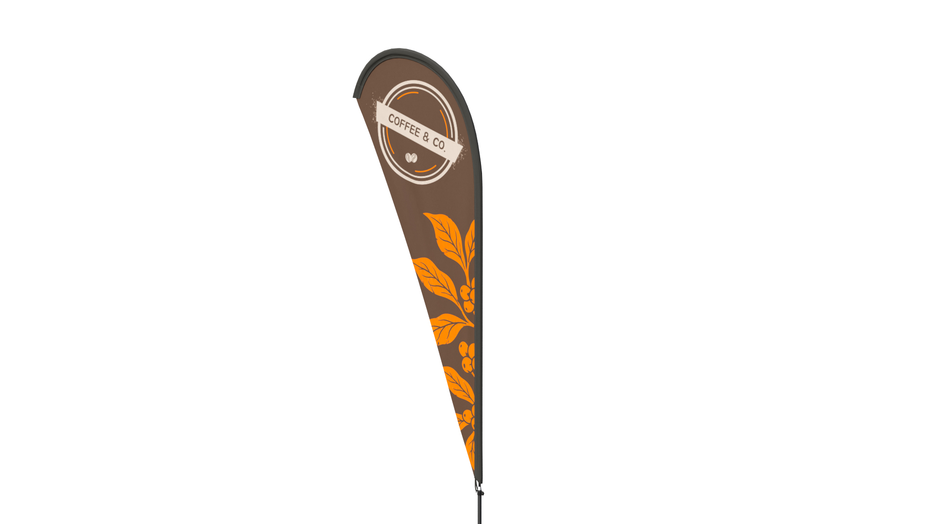 Feather Flag - Cafe Custom Banner 3D Model