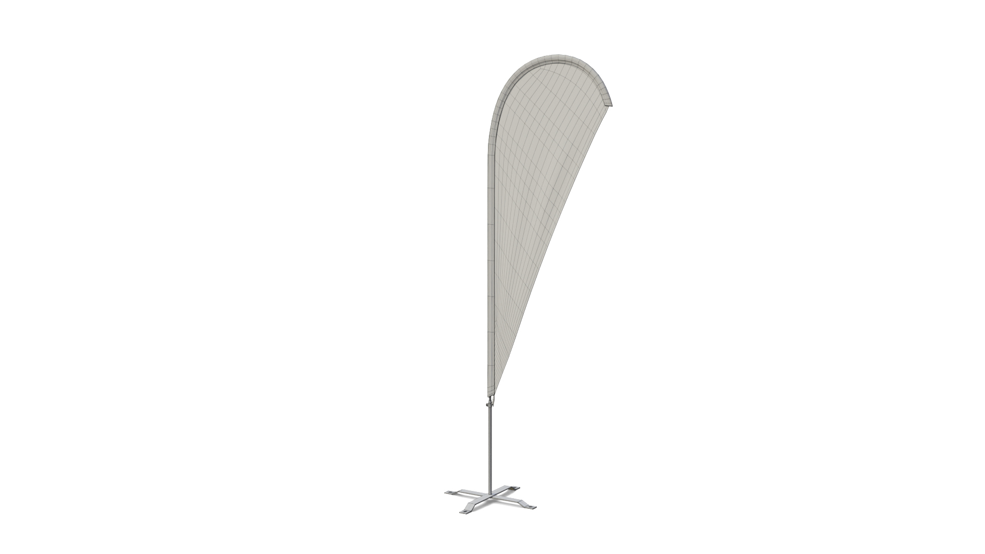 Feather Flag - Cafe Custom Banner 3D Model