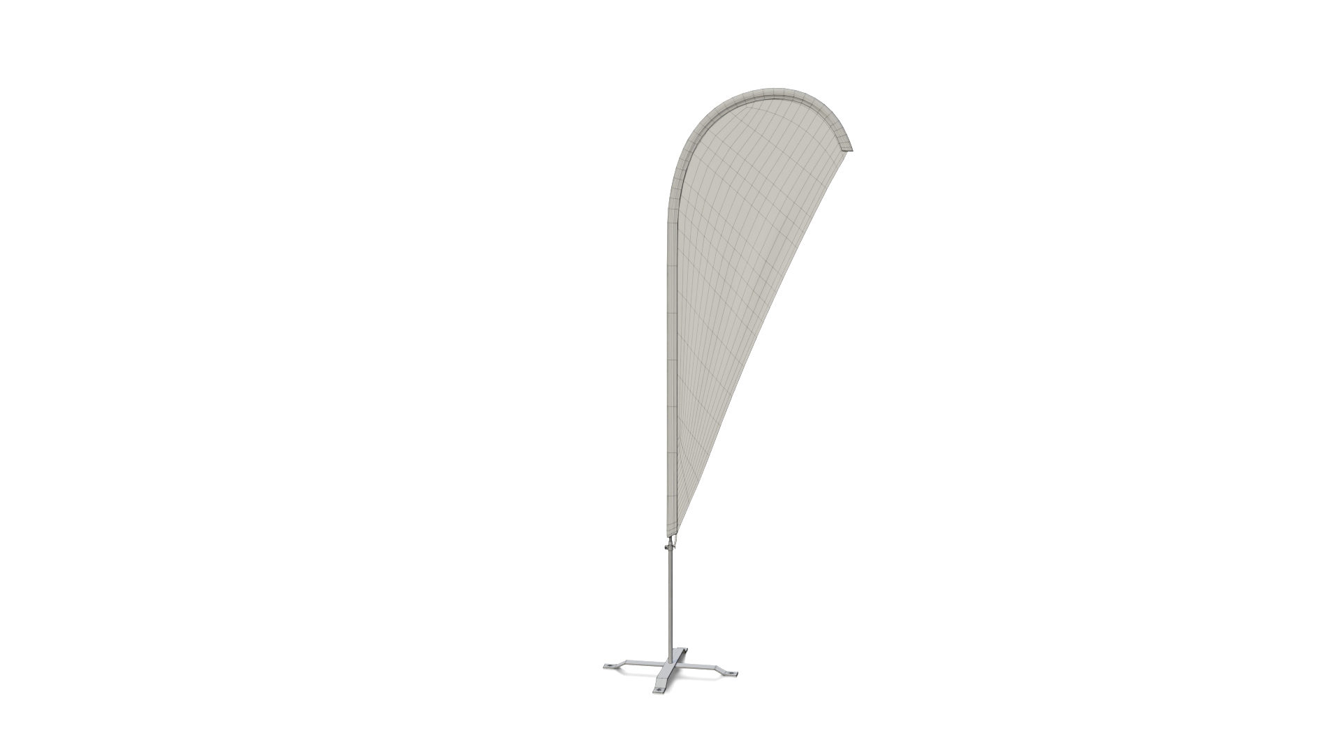 Feather Flag - Cafe Custom Banner 3D Model