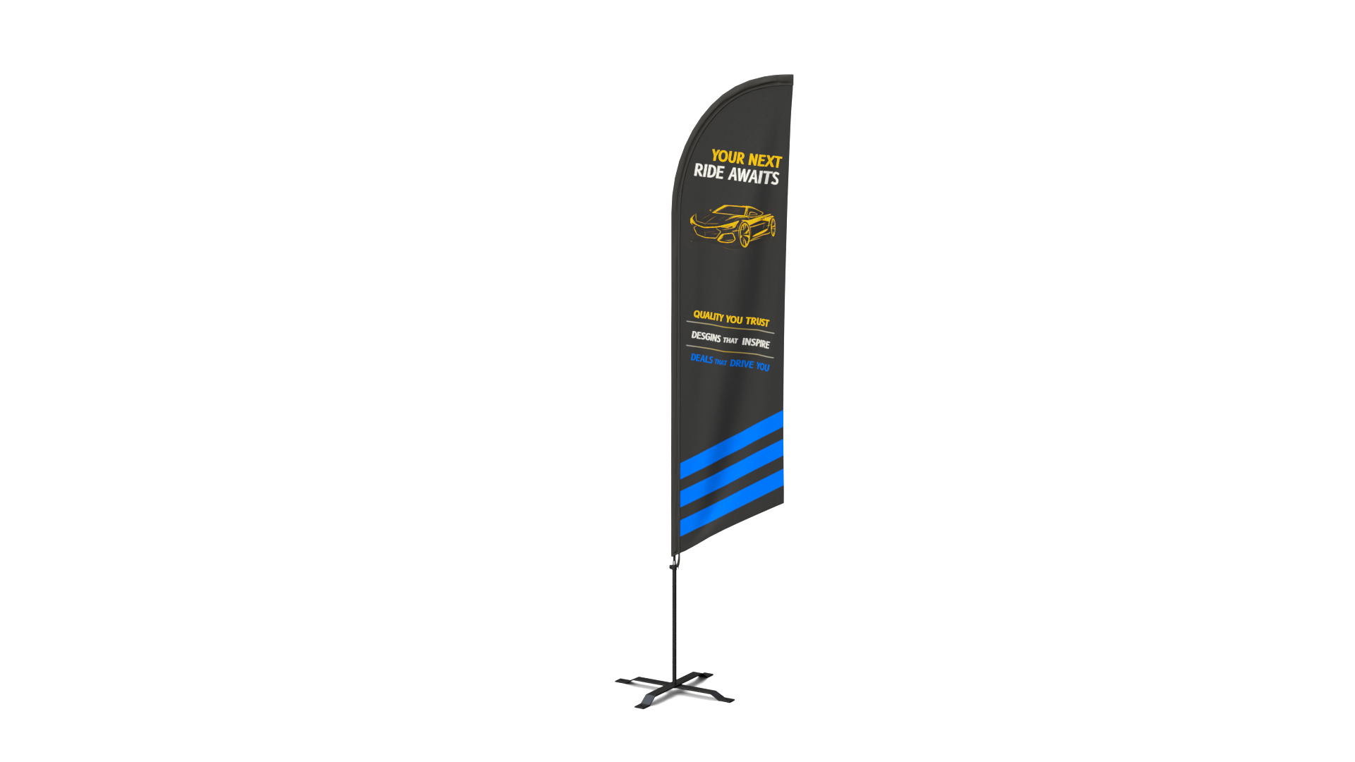 Feather Flag - Customizable Banner automotive Theme 3D Model