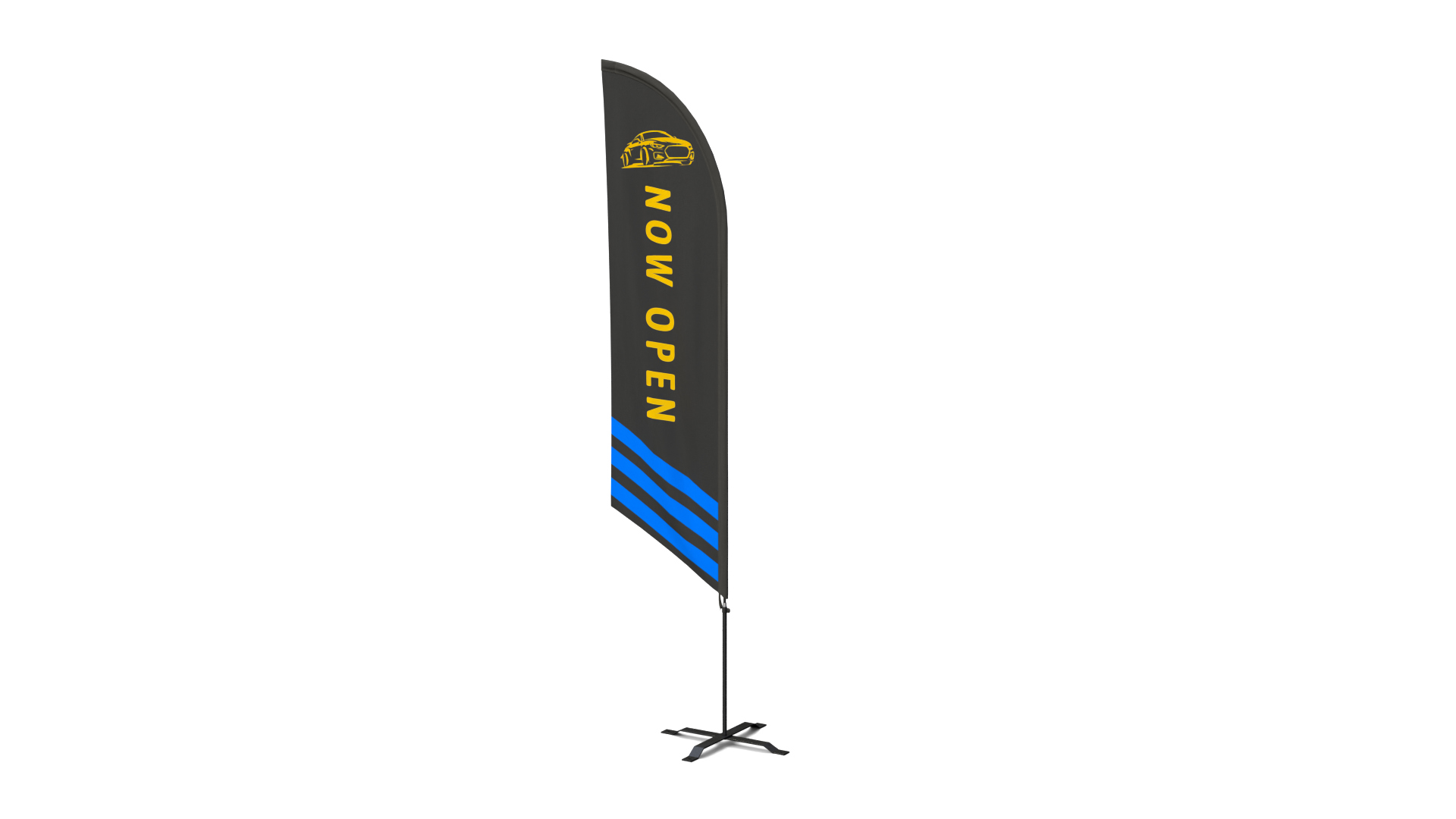 Feather Flag - Customizable Banner automotive Theme 3D Model
