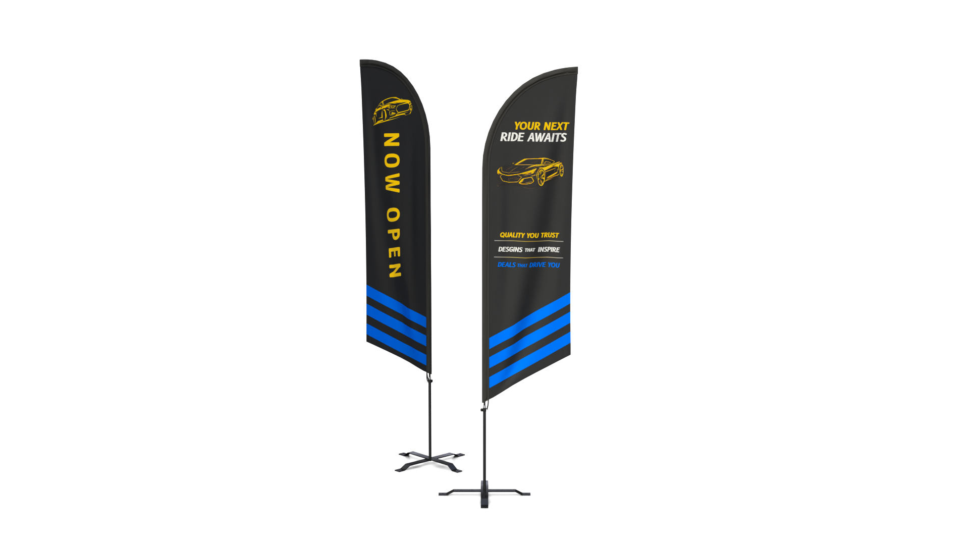 Feather Flag - Customizable Banner automotive Theme 3D Model