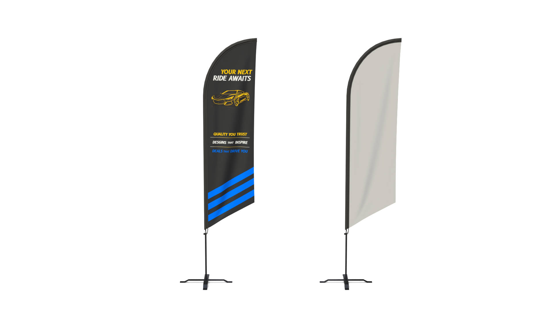 Feather Flag - Customizable Banner automotive Theme 3D Model