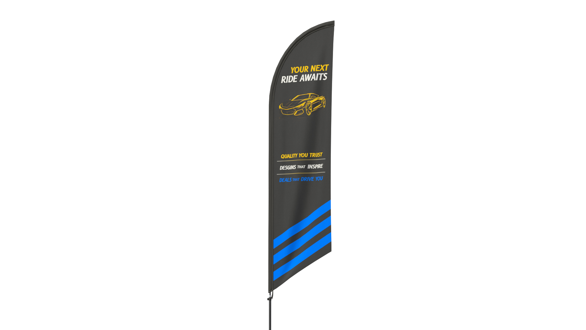 Feather Flag - Customizable Banner automotive Theme 3D Model