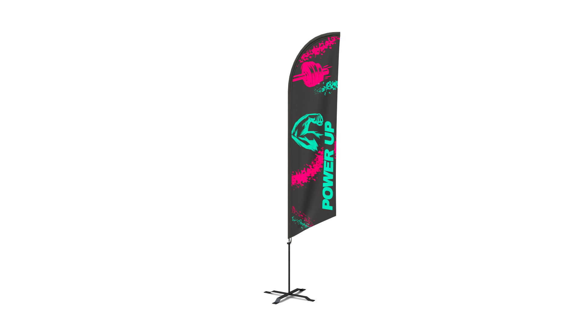 Feather Flag - Customizable Banner Fitness Theme 3D Model