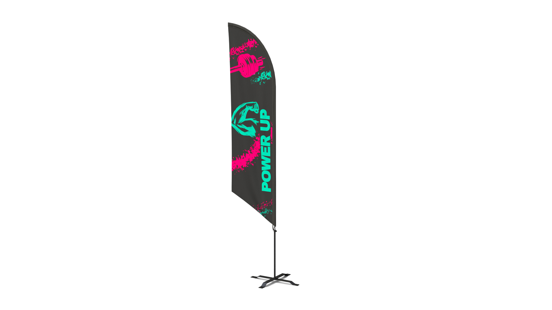 Feather Flag - Customizable Banner Fitness Theme 3D Model