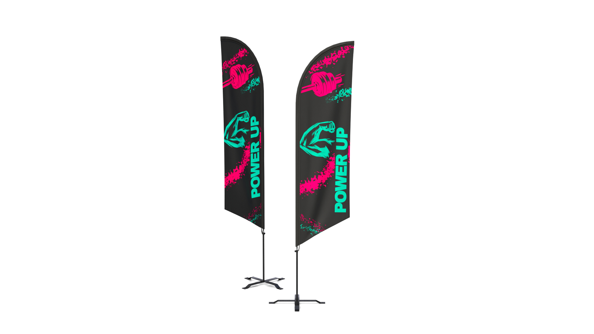 Feather Flag - Customizable Banner Fitness Theme 3D Model