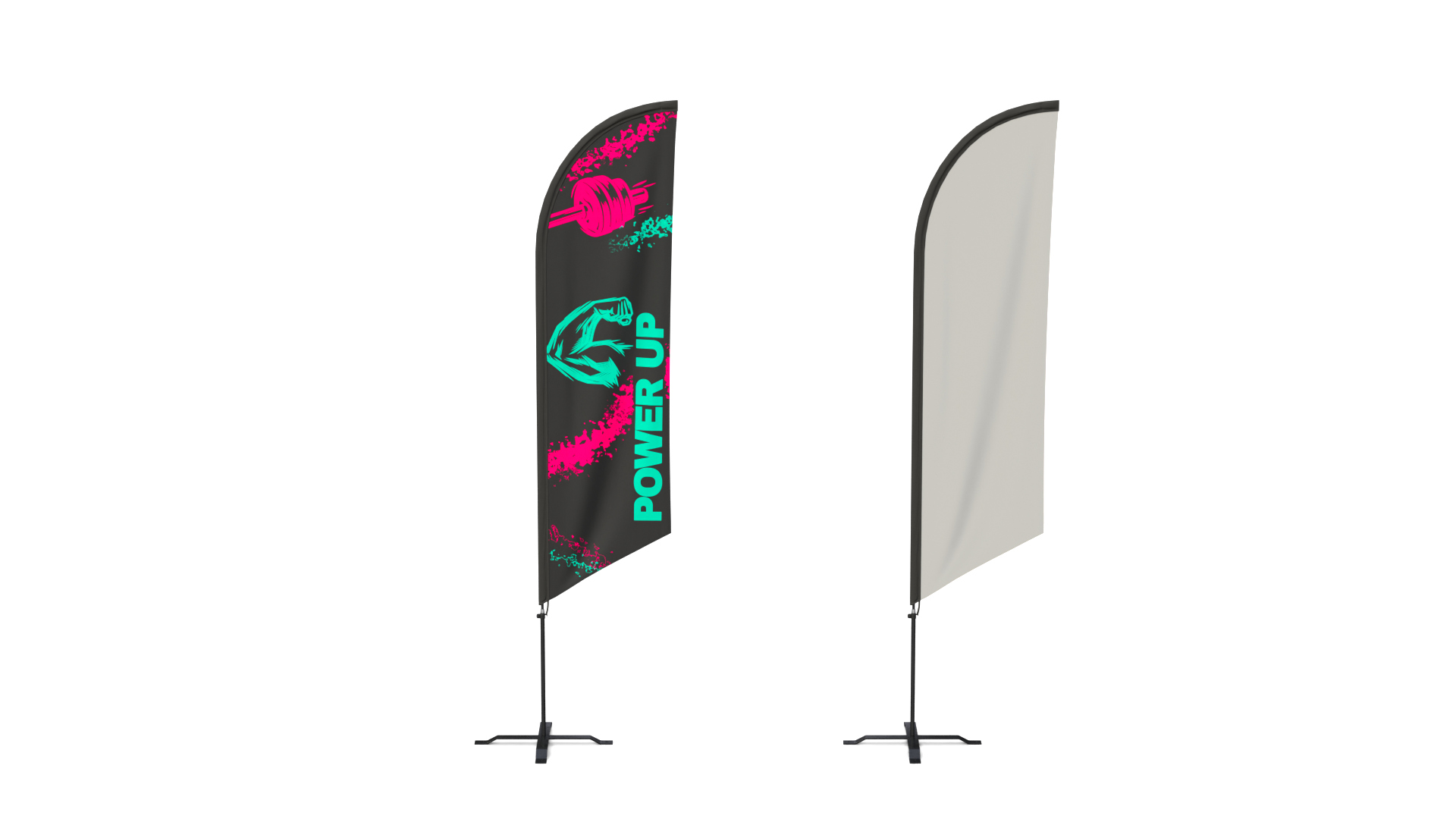 Feather Flag - Customizable Banner Fitness Theme 3D Model