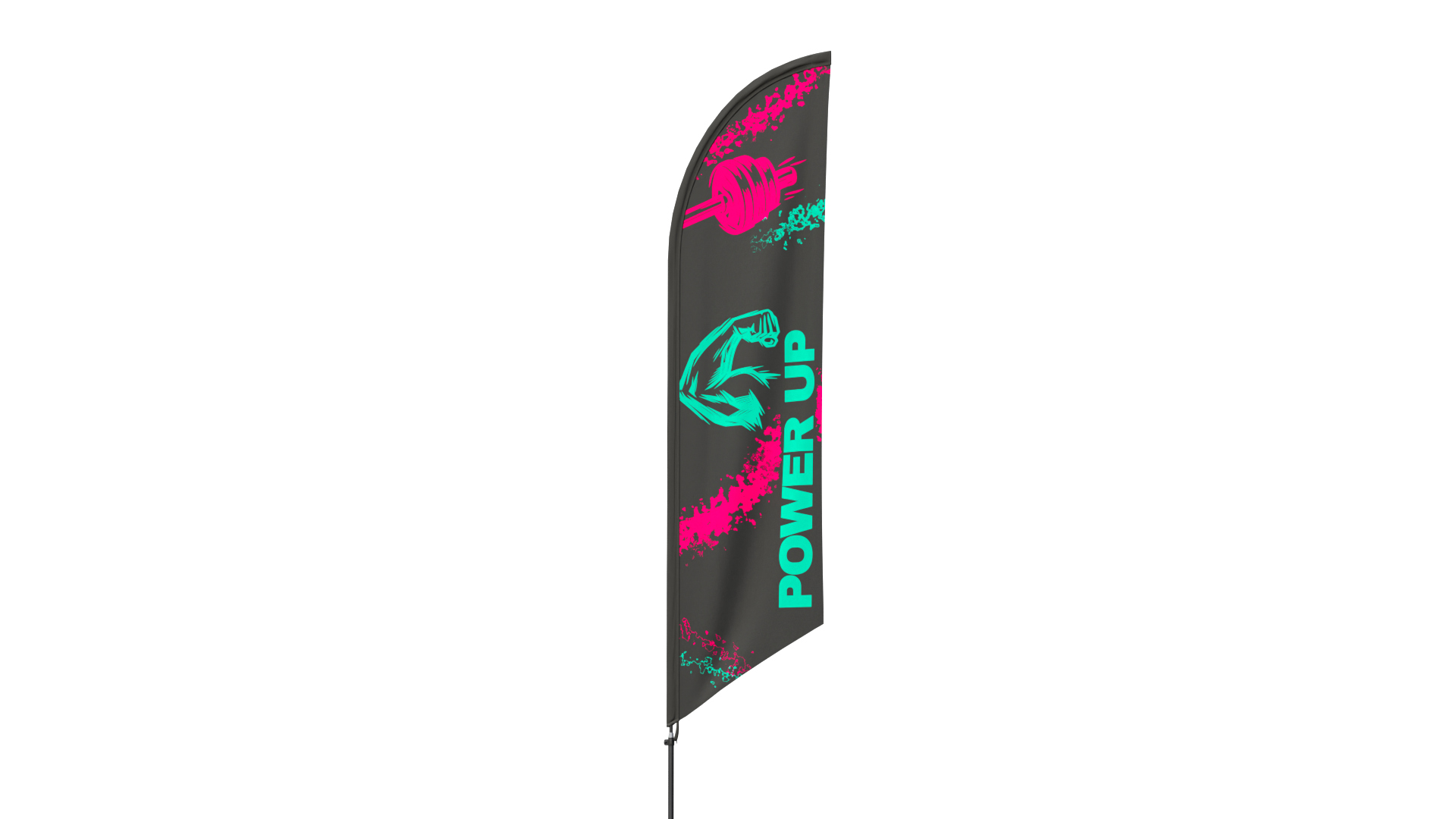 Feather Flag - Customizable Banner Fitness Theme 3D Model