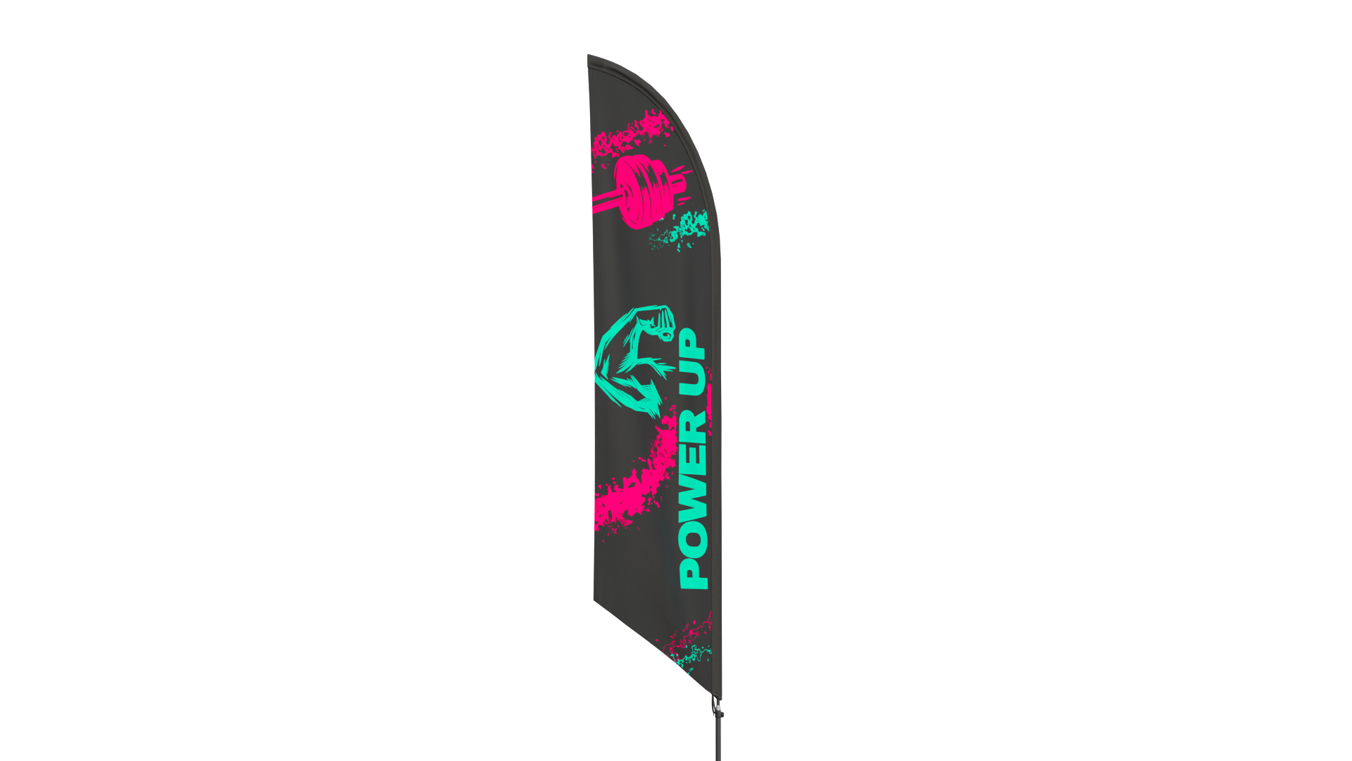 Feather Flag - Customizable Banner Fitness Theme 3D Model