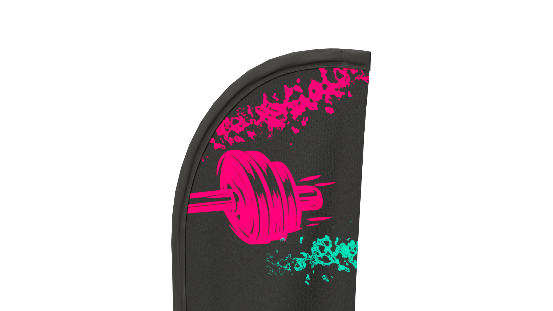 Feather Flag - Customizable Banner Fitness Theme 3D Model