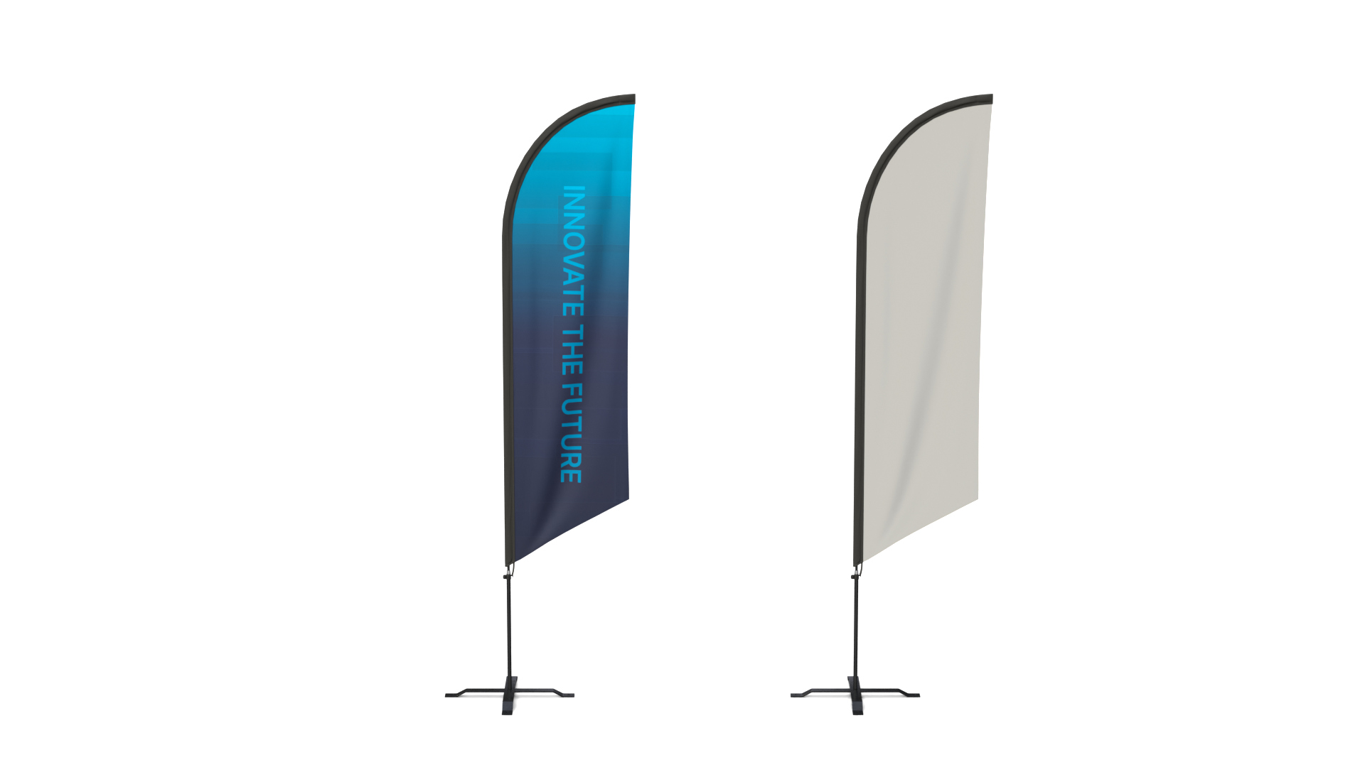 Feather Flag - Customizable Banner 3D Model