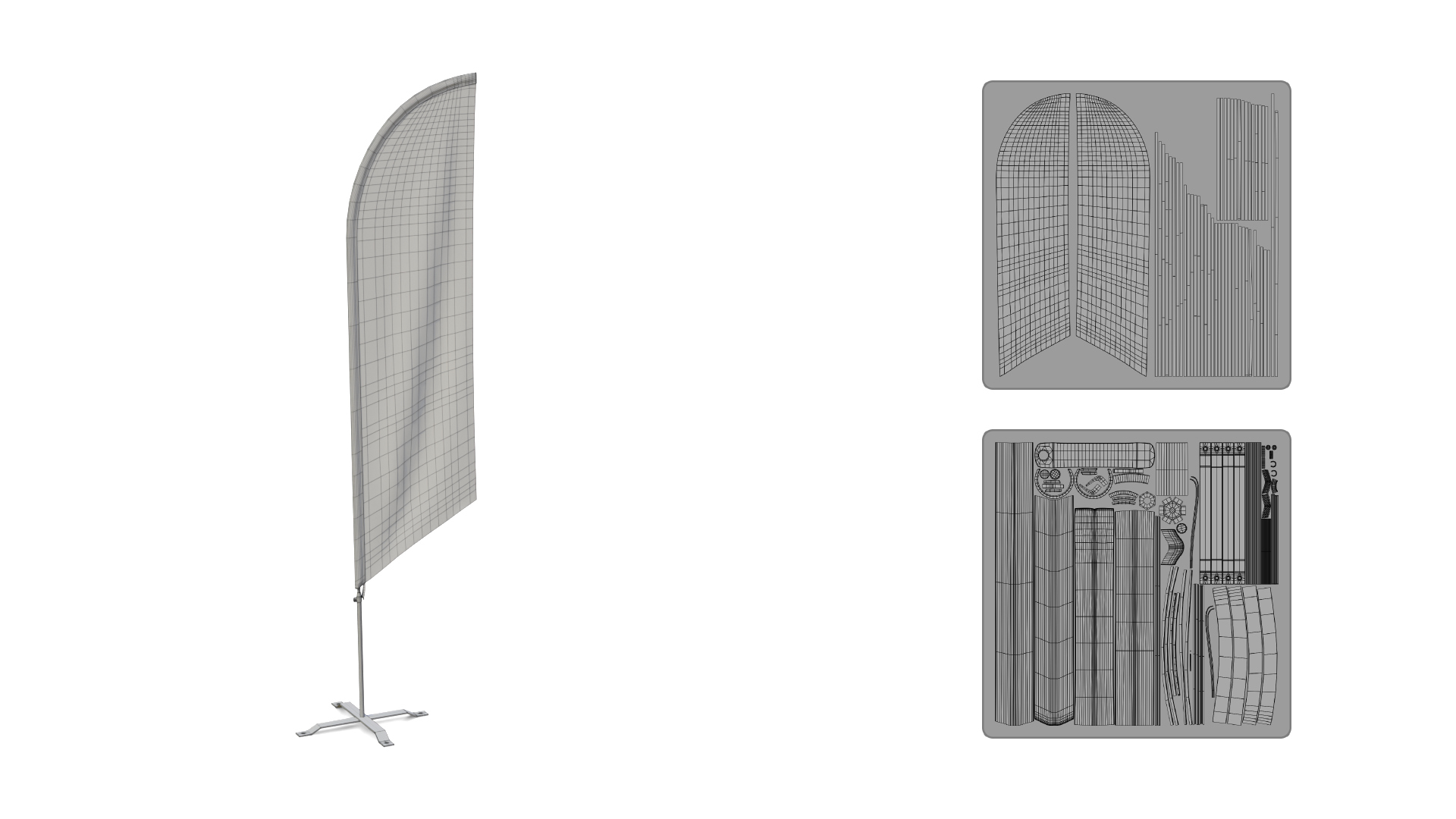 Feather Flag - Customizable Banner 3D Model