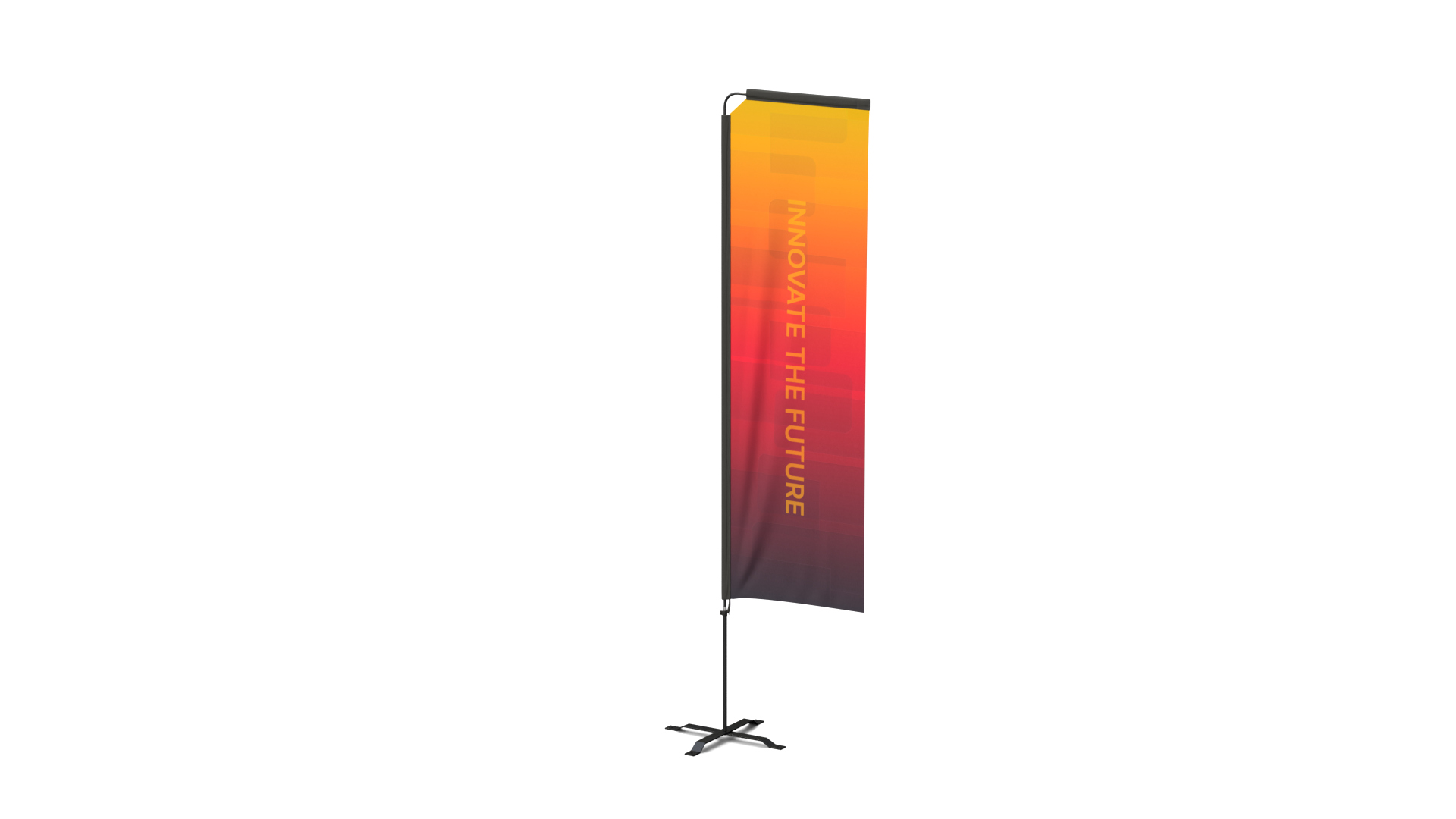 Feather Flag - Customizable Rectangle Banner 3D Model