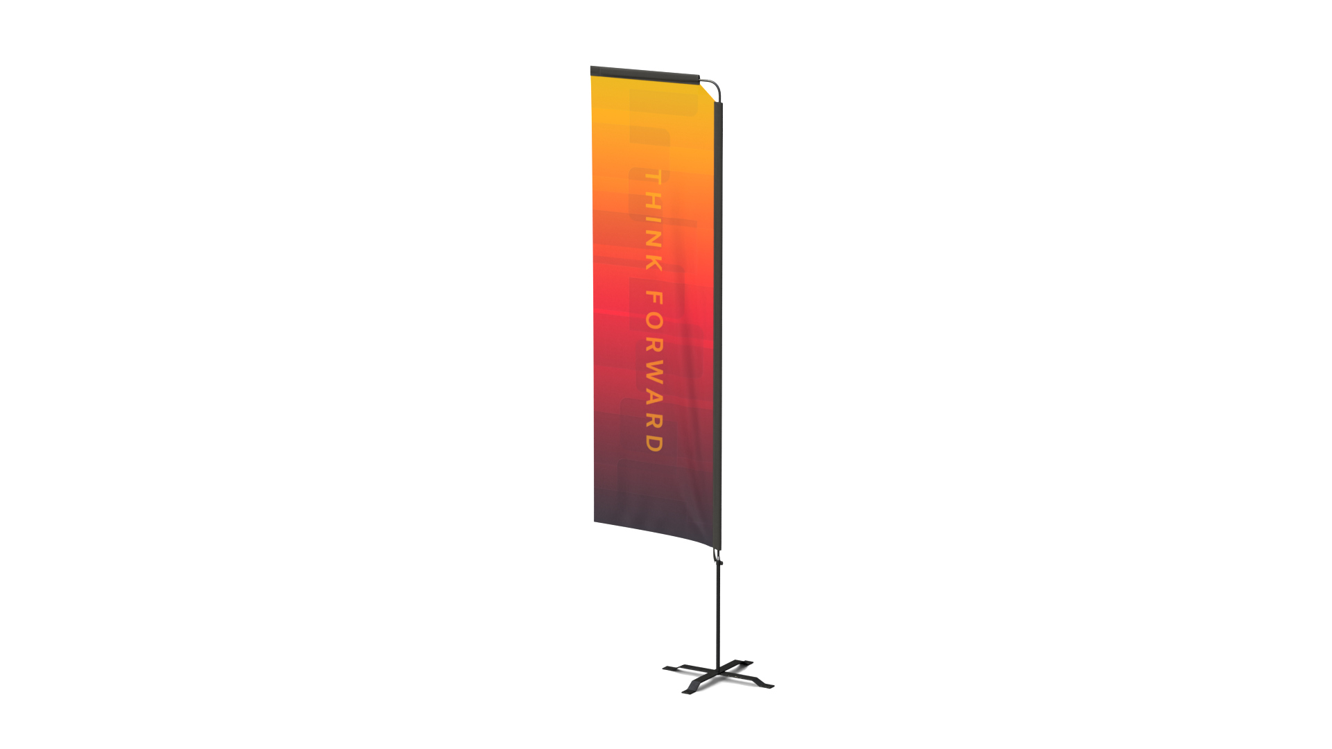 Feather Flag - Customizable Rectangle Banner 3D Model